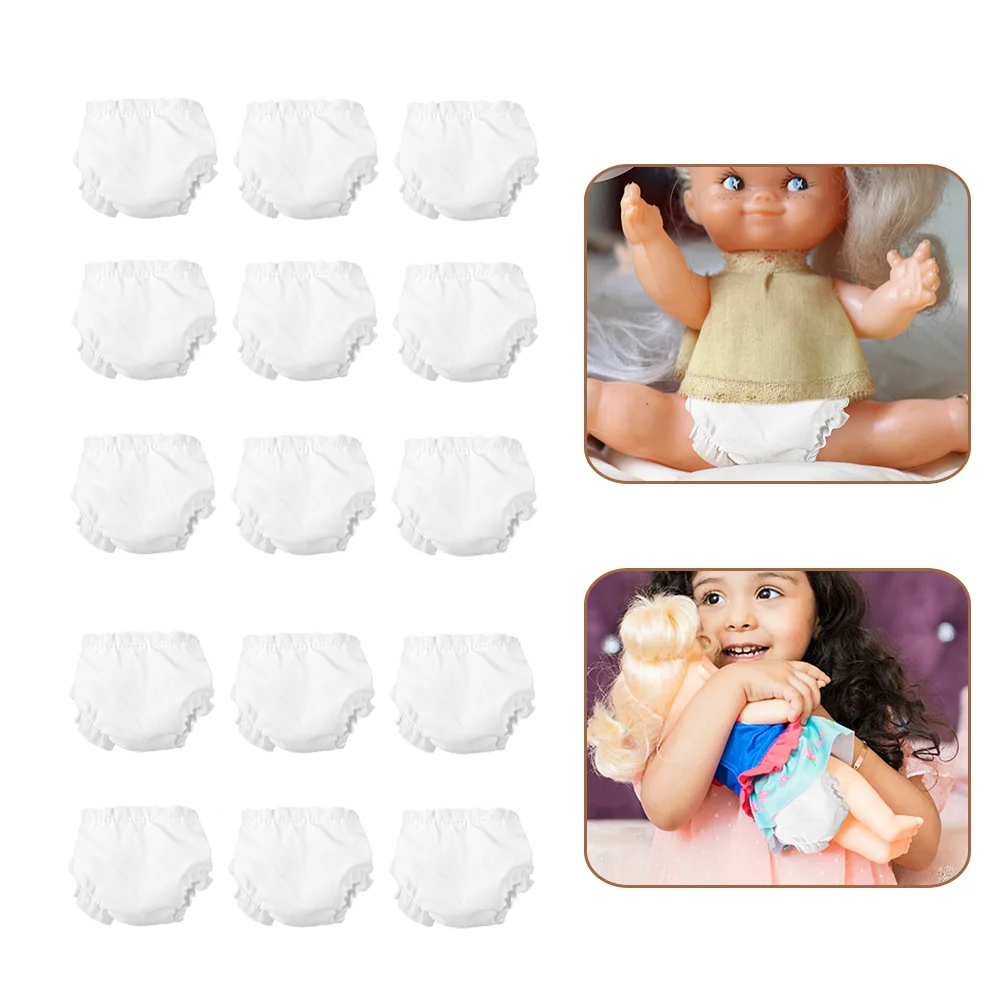 15 Pcs All-match Briefs Panties Children’s Toys Cotton Cloth Accessories White for Dolls