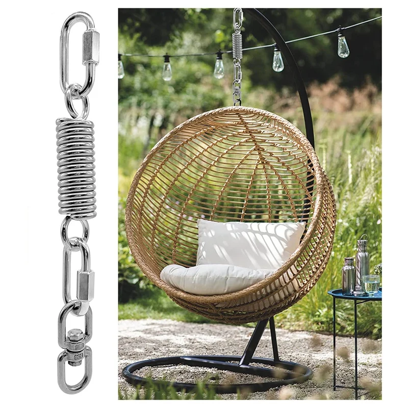 Hanging Chair Swing Spring With 360° Swivel Hook& 2 Snap Hooks,Suspension Up To 250 Kg For Hanging Chair,Hammock,Yoga,Et