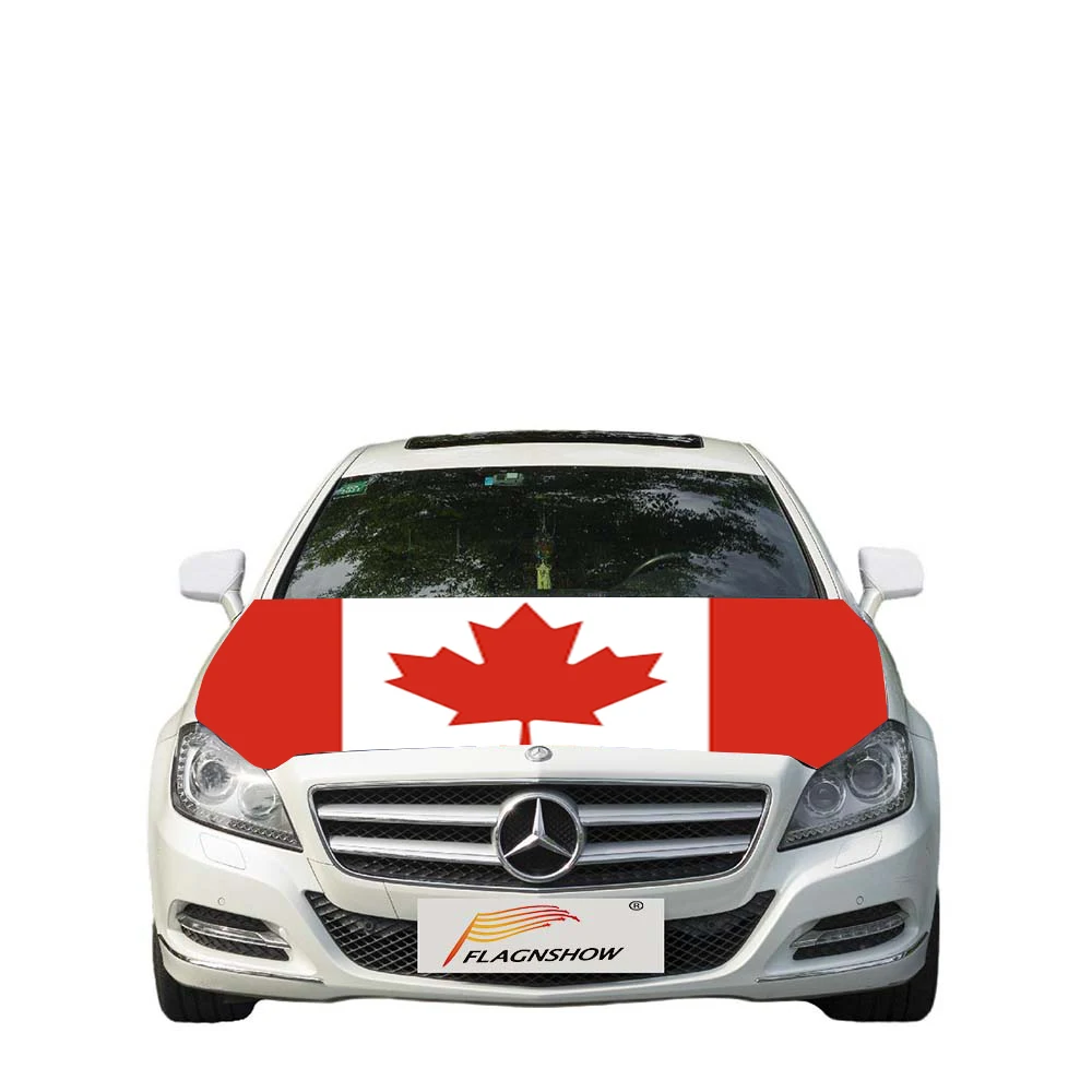 Flagnshow Free Size stretch fabric Canada Canadian Flag car mirror cover