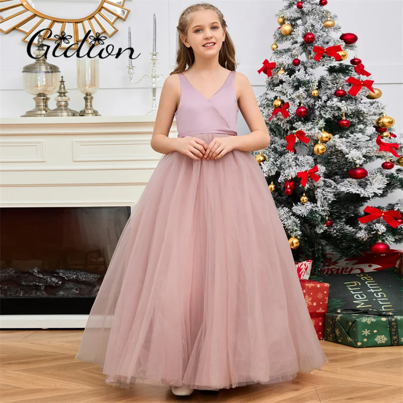 A-Line Princess Flower Girl Dress For Children Festivity Celebration Birthday Evening Party Wedding Ceremony Pageant Ball Event