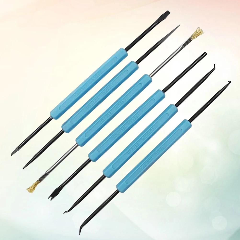 

6pcs Soldering Soldering Tool Tool Set Rework Kit For Pcb Cleaning Desoldering Precision Repair Work Sky Blue