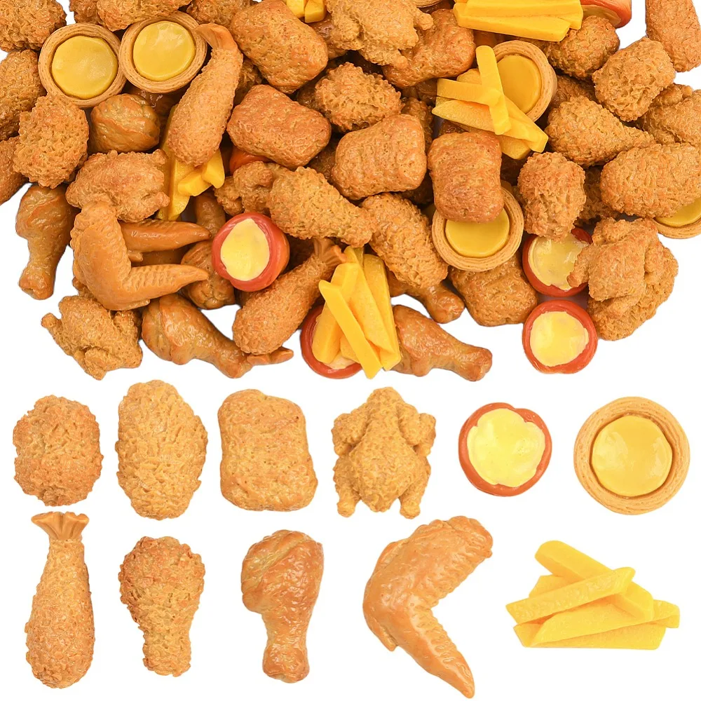 

110Pcs 11 Styles Artificial Resin Model Imitation Food for Display Decorations Sandy Brown 16~30x12~20.5x7~12.5mm 10pcs/style
