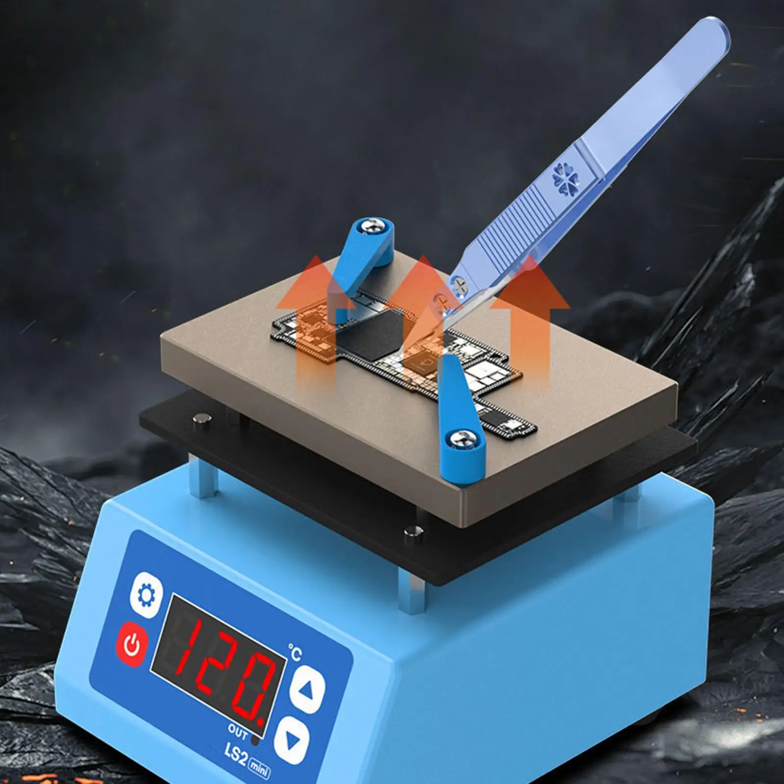 

Electric Heating Plate for Phone Maintenance EU 220V Plug Multipurpose Sturdy Anti Skid Feet 160W 3.9x4.7x4inch Range 0-260°C