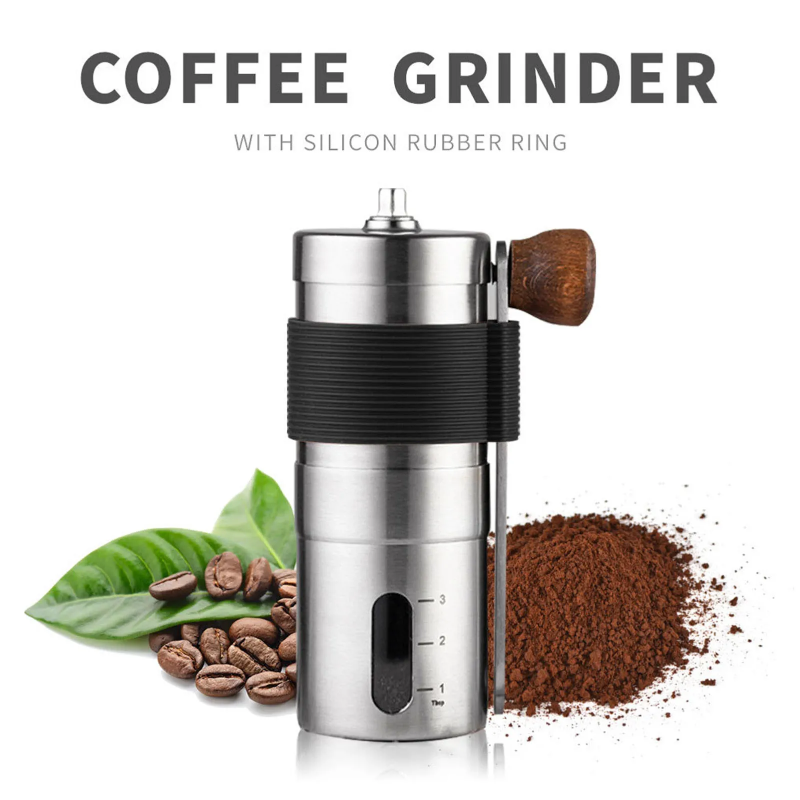 

Manual Coffee Grinder Adjustable Particles Size Stainless Steel Coffee Bean Grinder for Household Stainless Steel Coffee Grinder