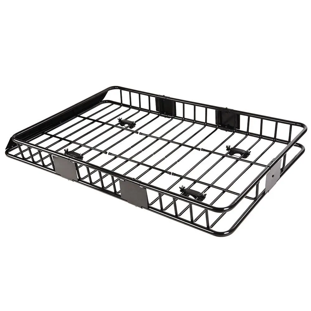 

64"Universal Black Roof Rack Cargo with Extension Car Top Luggage Holder Carrier Basket SUV Storage