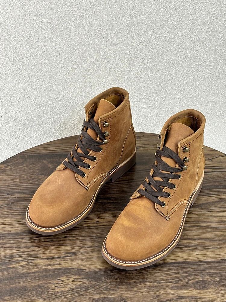 Leather Work Youtube - Męskie buty robocze w stylu retro,