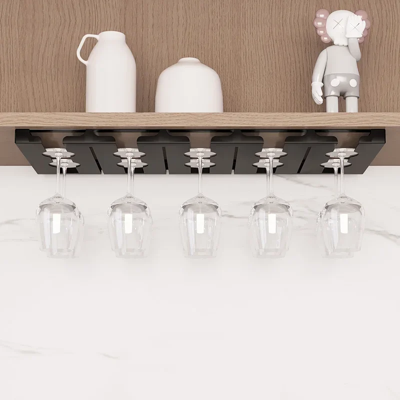 Kitchen Wall Mount Wine Glass Holder Classification Hanging Glass Cup Rack Punch-Free Organizer Bar Accessory