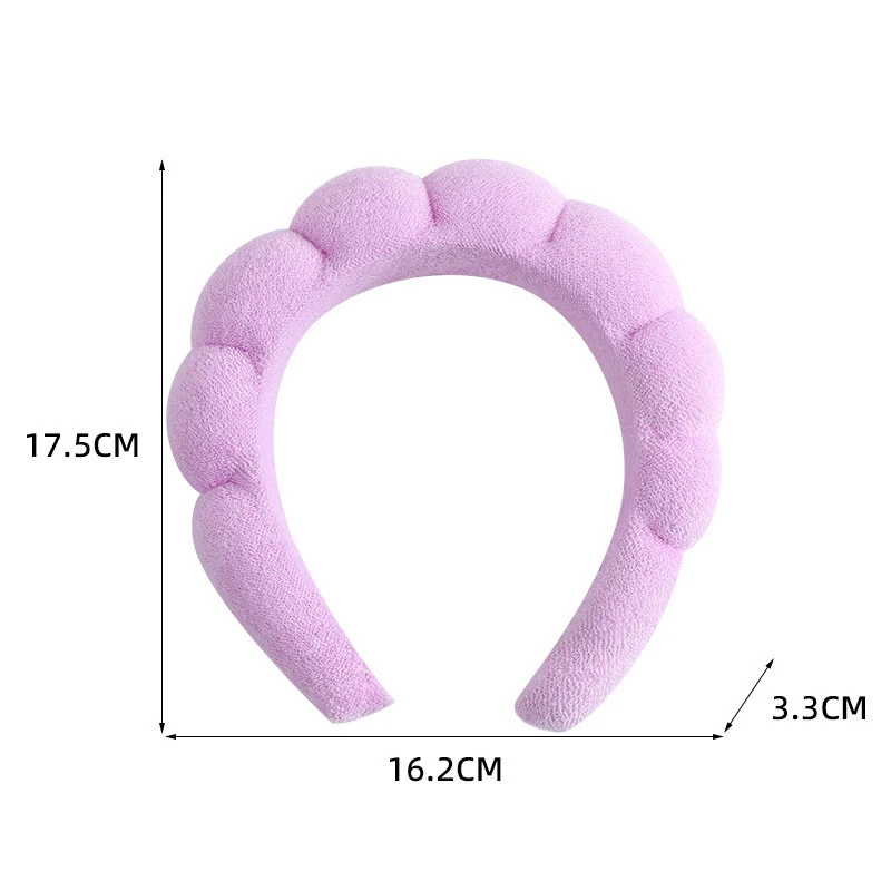 Fashion Solid Color Cloud Sponge Headband Washing Scrunchies Puffy Headband Washing Face Makeup Shower Skincare Hair Band