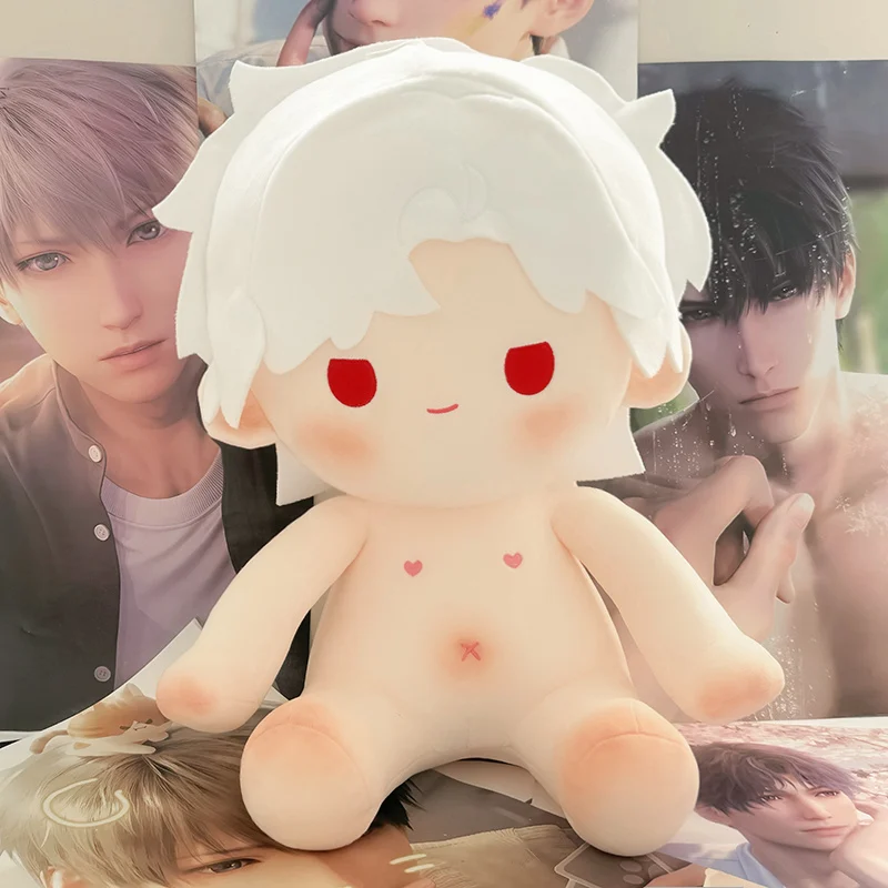 40cm Kawaii Love And Deepspace Cute White Hair Qin Che Idol Cotton Doll Anime Plush Star Dolls Stuffed Figure Toys Collect Gift