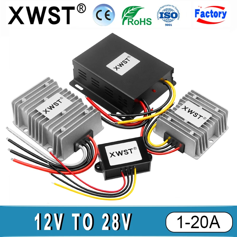 

XWST 12v to 28v DC to DC Converter Step Up Boost Power Converter Stabilizer 3A 5A 10A 12A 20A Output Power Supply Module for Car