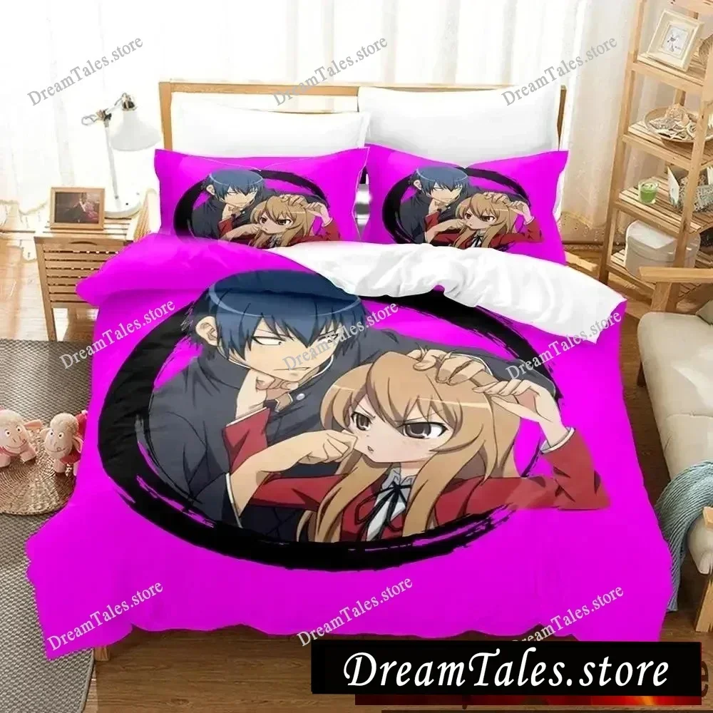 

Anime TIGER×DRAGON Toradora Bedding Set Duvet Cover Bed Set Quilt Cover Pillowcase Comforter King Queen Size Boys Adult Bedding