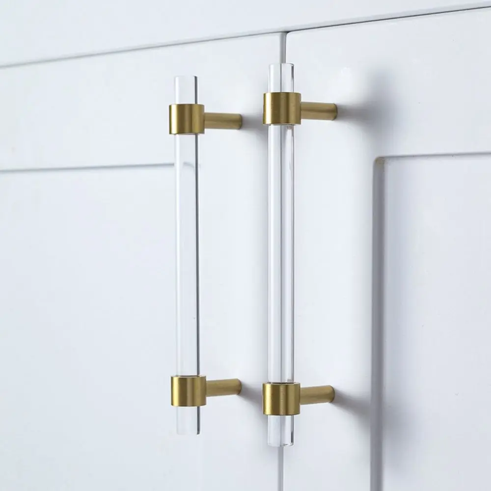 

Acrylic Furniture Pulls Gold/Silver Drawer Knobs Handle Pull Hardware T Bar ​Handle