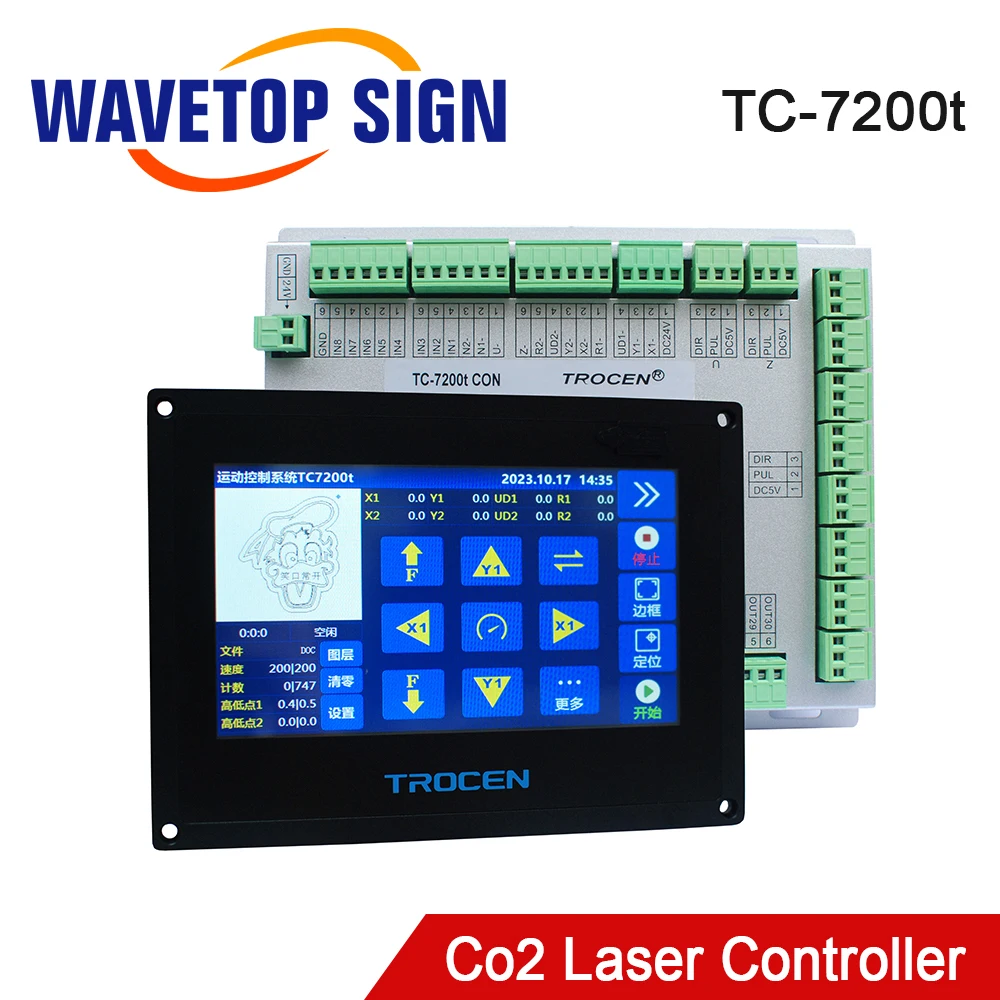 

Контроллер лазерного станка WaveTopSign Co2 TC-7200t для осциллирующего инструмента с двойной направляющей для резки