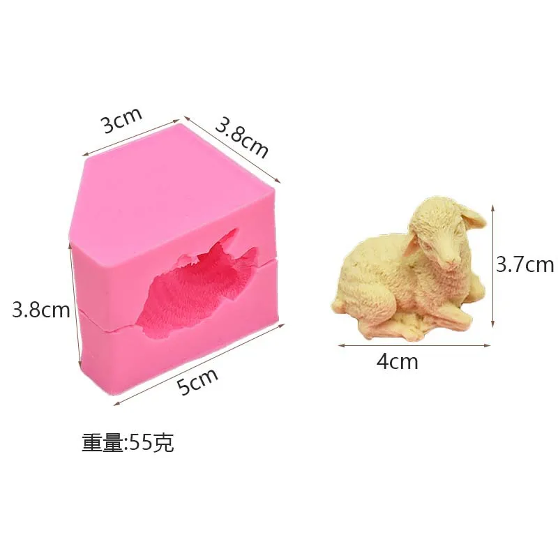 3D Sheep Silicone Soap Mold Candle Polymer Clay Molds Fondant Cake Decorarting Tools DIY Baking Candy Chocolate Gumpaste Mould