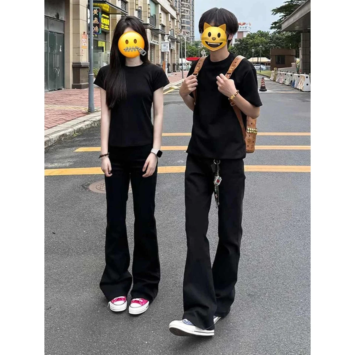 

High Waist Bell Bot Jeans Bla Soft Denim for Men And Women Couple American High Street Sle Straight Leg Jeans