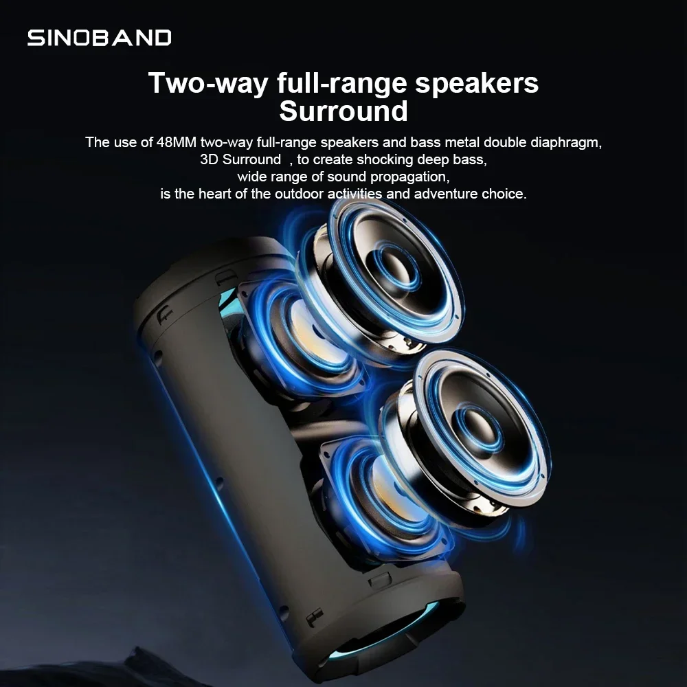 XDOBO 50W Bluetooth Speaker Wireless Powerful Subwoofer IPX7 5200mAh Dual Bass Outdoor Activity Climbing Running Loudspeaker