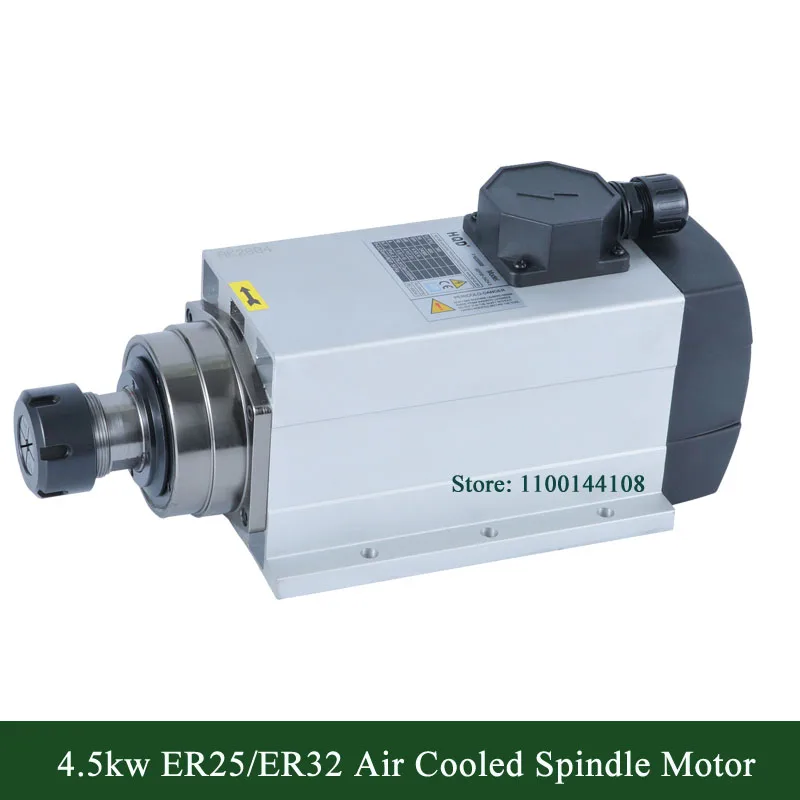 

GDF60-18Z/4.5 HQD 4.5kw 18000RPM Sqaure Shape Air Cooled Flange Spindle Motor 4pcs Ceramic Bearing