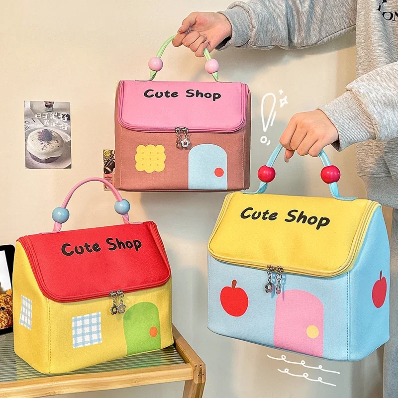 Colorful House Shaped Makeup Storage Bags for Women Large Capacity Bathroom Organization Creative Cosmetic Bag Wholesales 2025