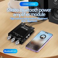 YS-XPSM 150W*2 TDA7498E Stereo Treble Bass Adjustment Bluetooth5.0 Audio Power Amplifier Board Module Dual Channel Heat Sink APP