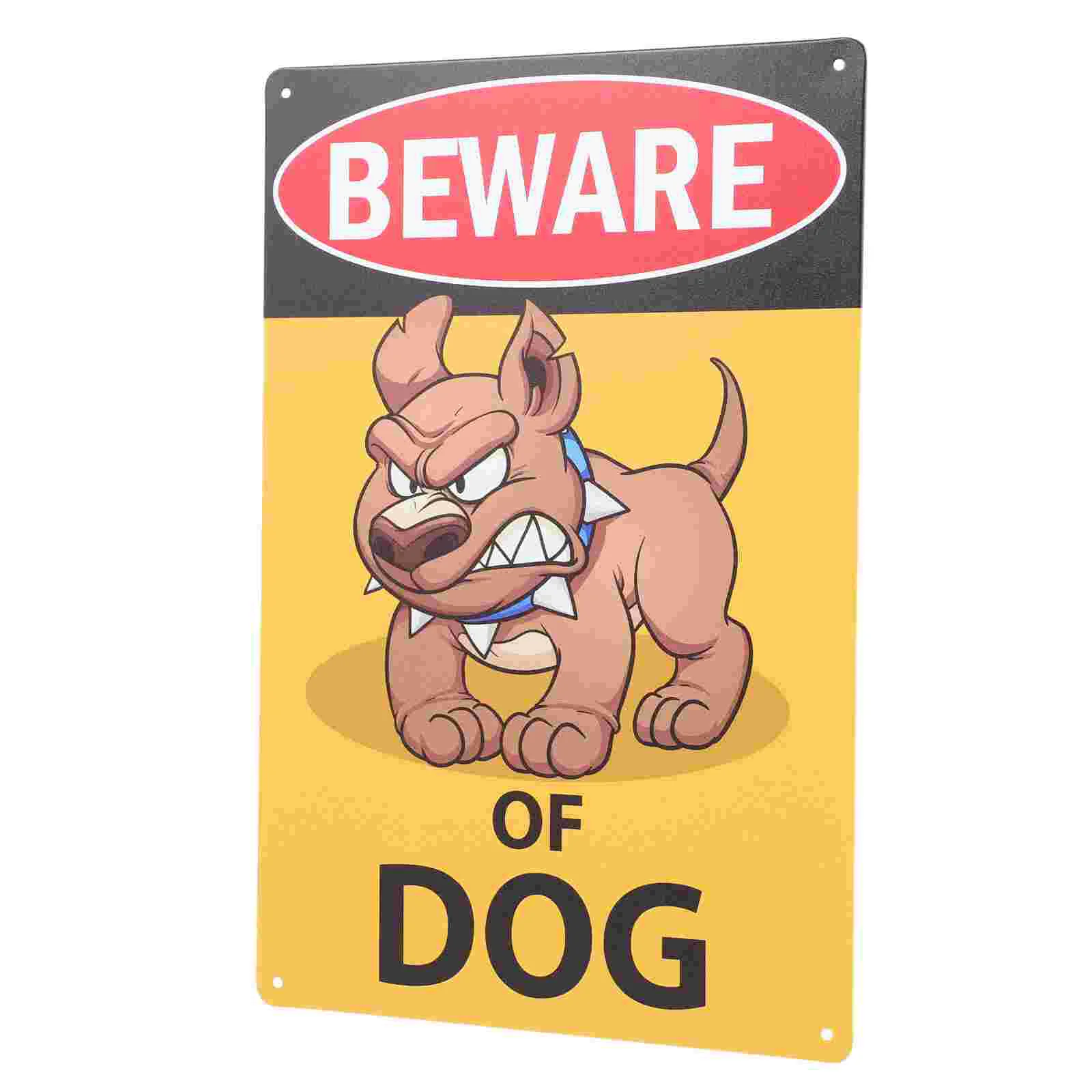 

Warning Sign Emblems Dog Caution Board Garden Courtyard Painting Ornament for Household Iron Vintage Decorative Beware of