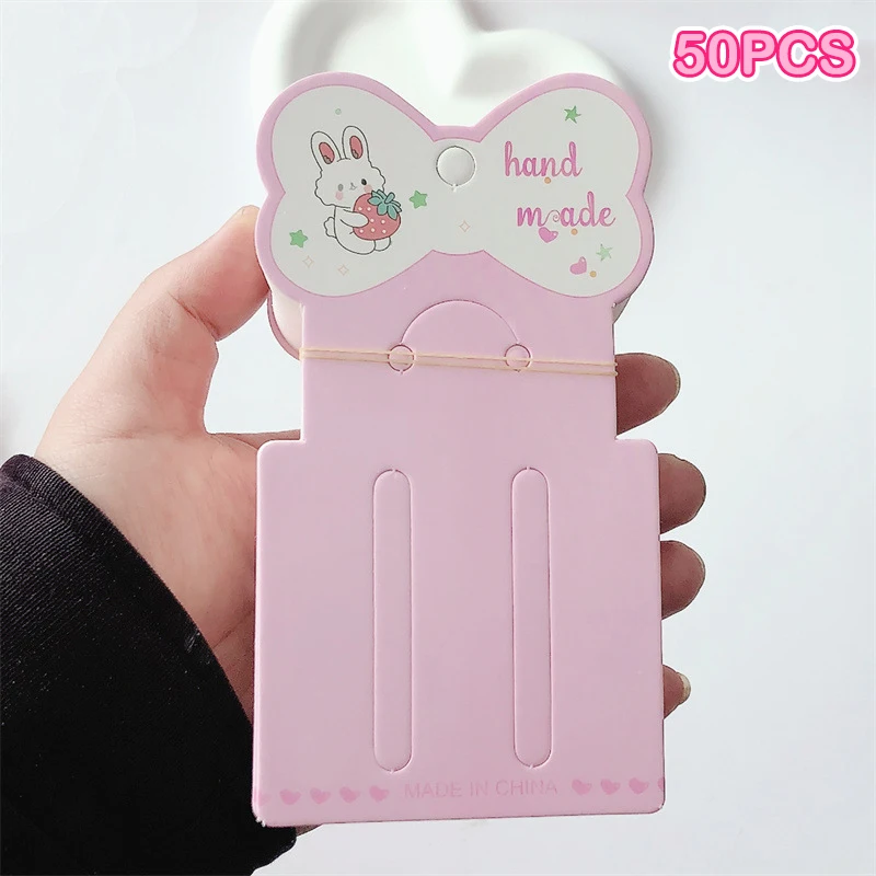 

[YU]50Pcs Cute Hair Accessories Hairpin Display Cards Tag For DIY Hair Jewelry Cute Bow Tie Hanging Paper Packing Labels