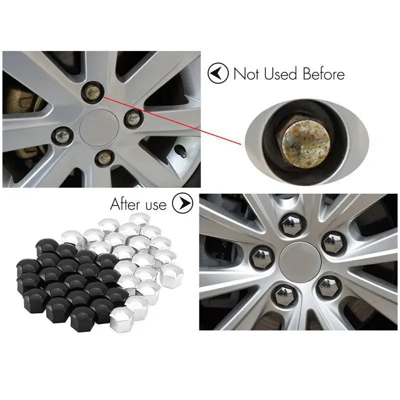 New 20Pcs 17/19mm Car Wheel Nut Bolt Head Cover Cap Protective Bolt Caps Exterior Decoration Protecting Bolt Rims Screws Plug