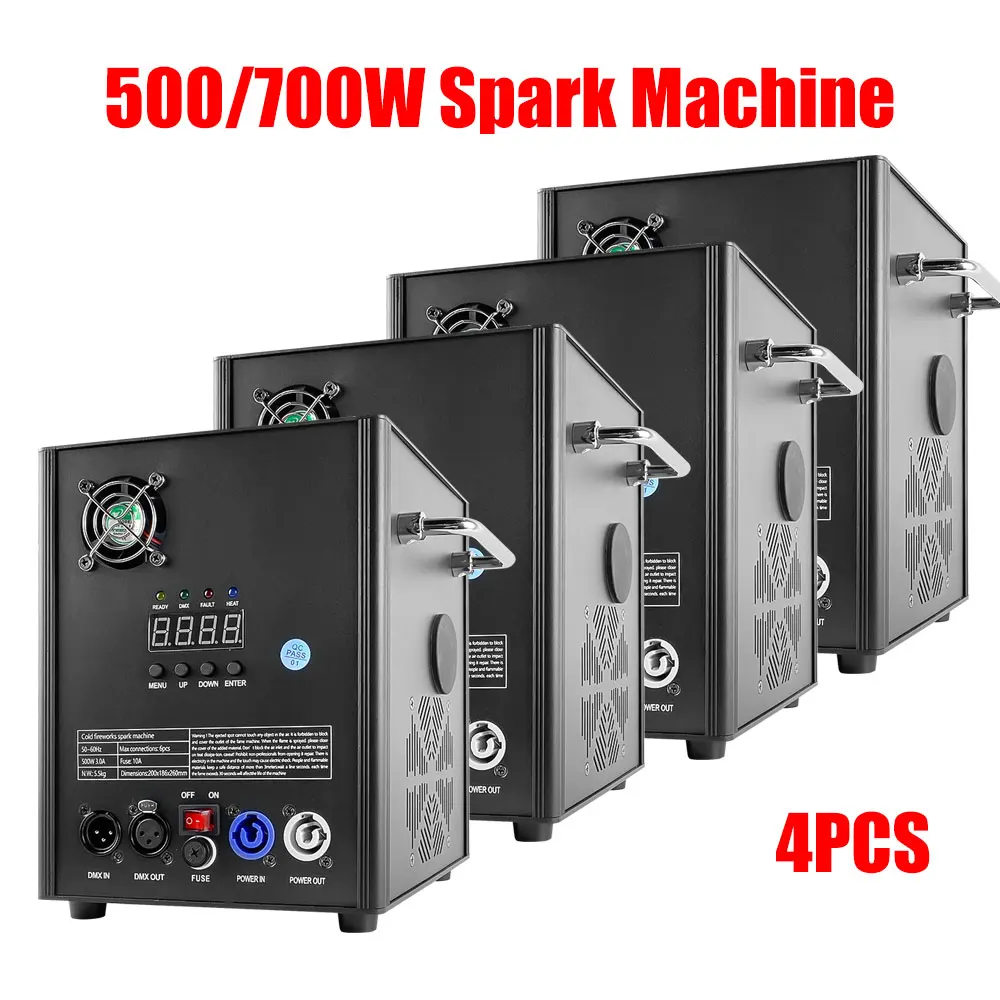 

4PCS 500W/700W Cold Spark Machine With Remote Control DMX512 For DJ Disco Party Nightclub Wedding