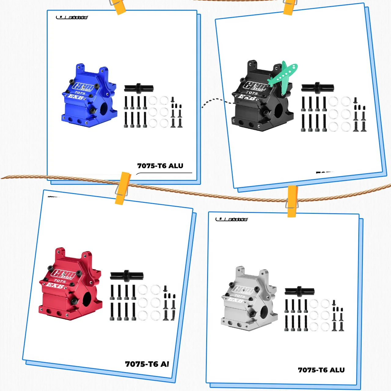 GPM ARRMA 1/8 Kraton 6S EXB,Kraton V6,Notorious7075 Alloy Front/Rear Gear Box