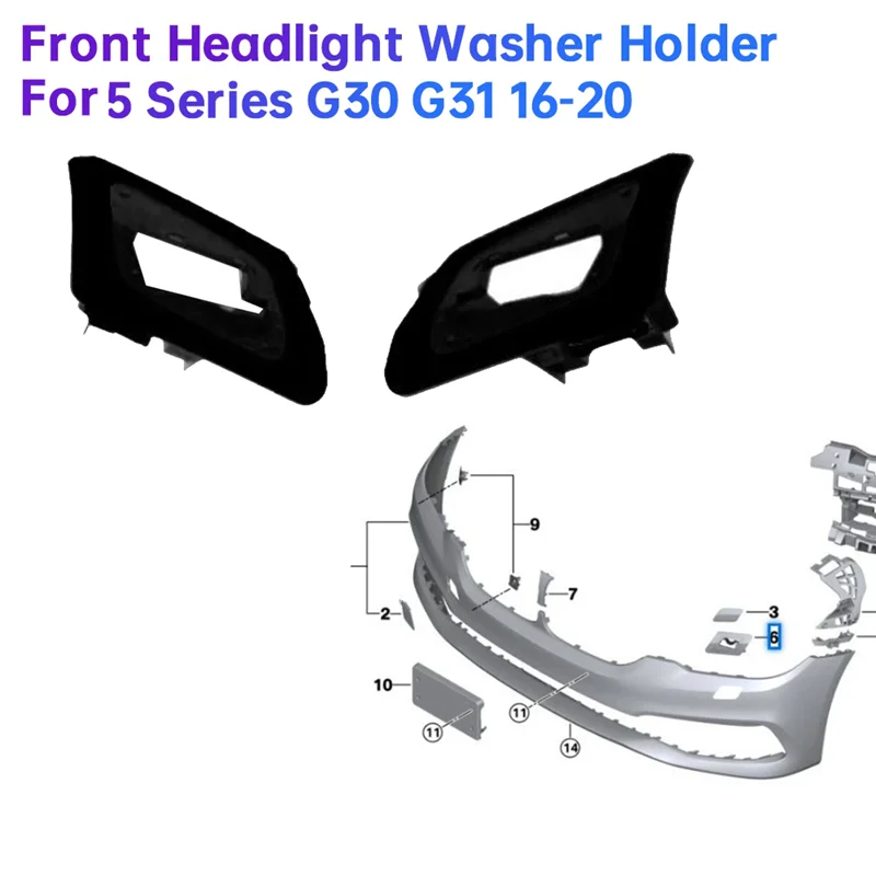

51117385355/51117385356 Front Headlight Washer Holder Front Bumper Cover Nozzle Headlight Bracket Headlamp Left Side