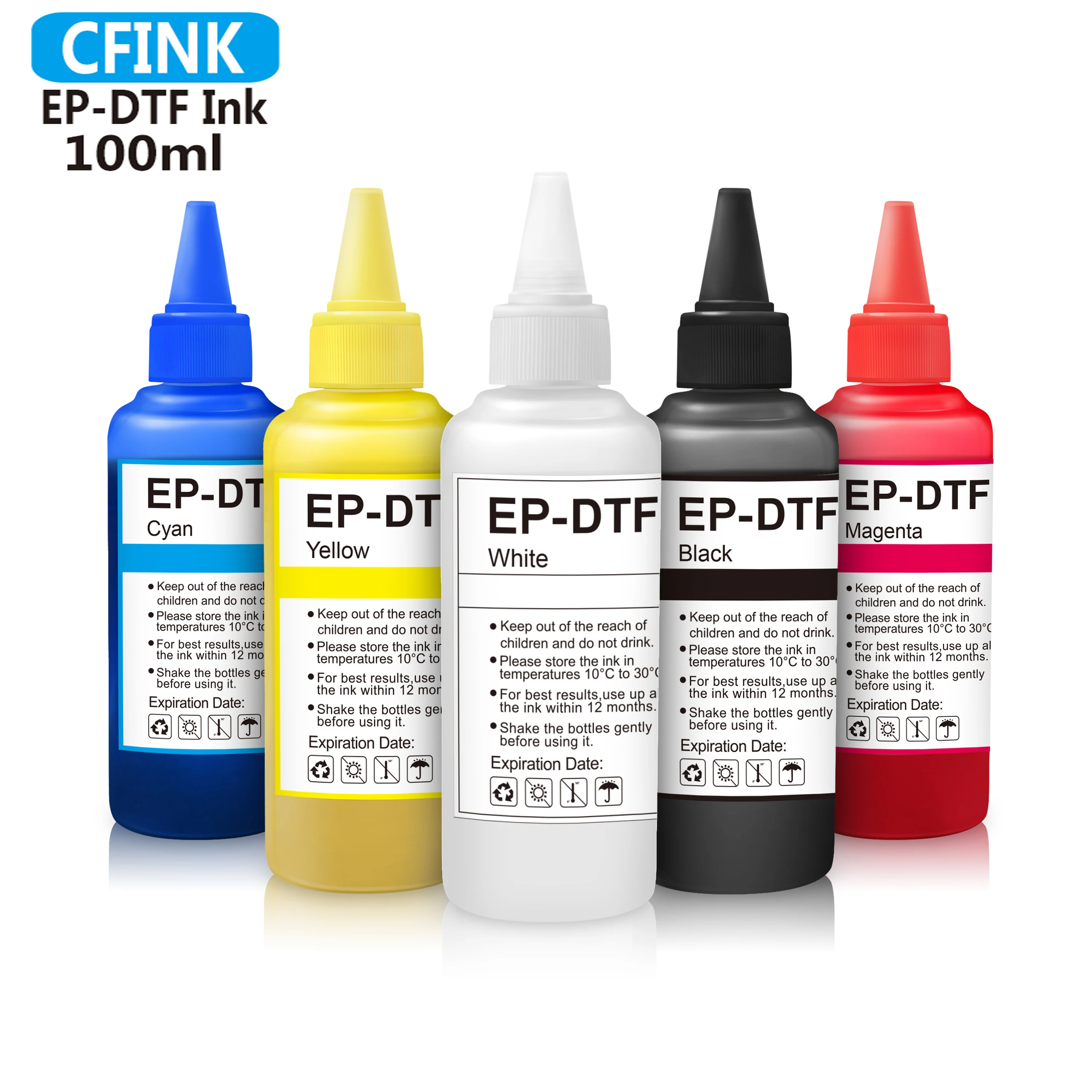 5*100ml DTF ink for Epson L800 L805 DX5 DX7 XP600 I3200 I4720 I5113 for DTF transfer film DTF Film printer