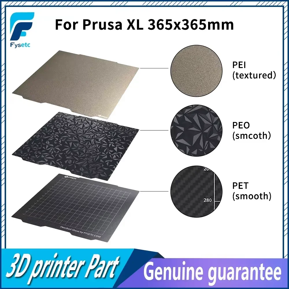 

For Prusa XL Build Plate Steel Plate JANUS BPS-PET Smooth PET Double-Sided PEI Powder Coated Diamond Textured PEI Steel Sheet