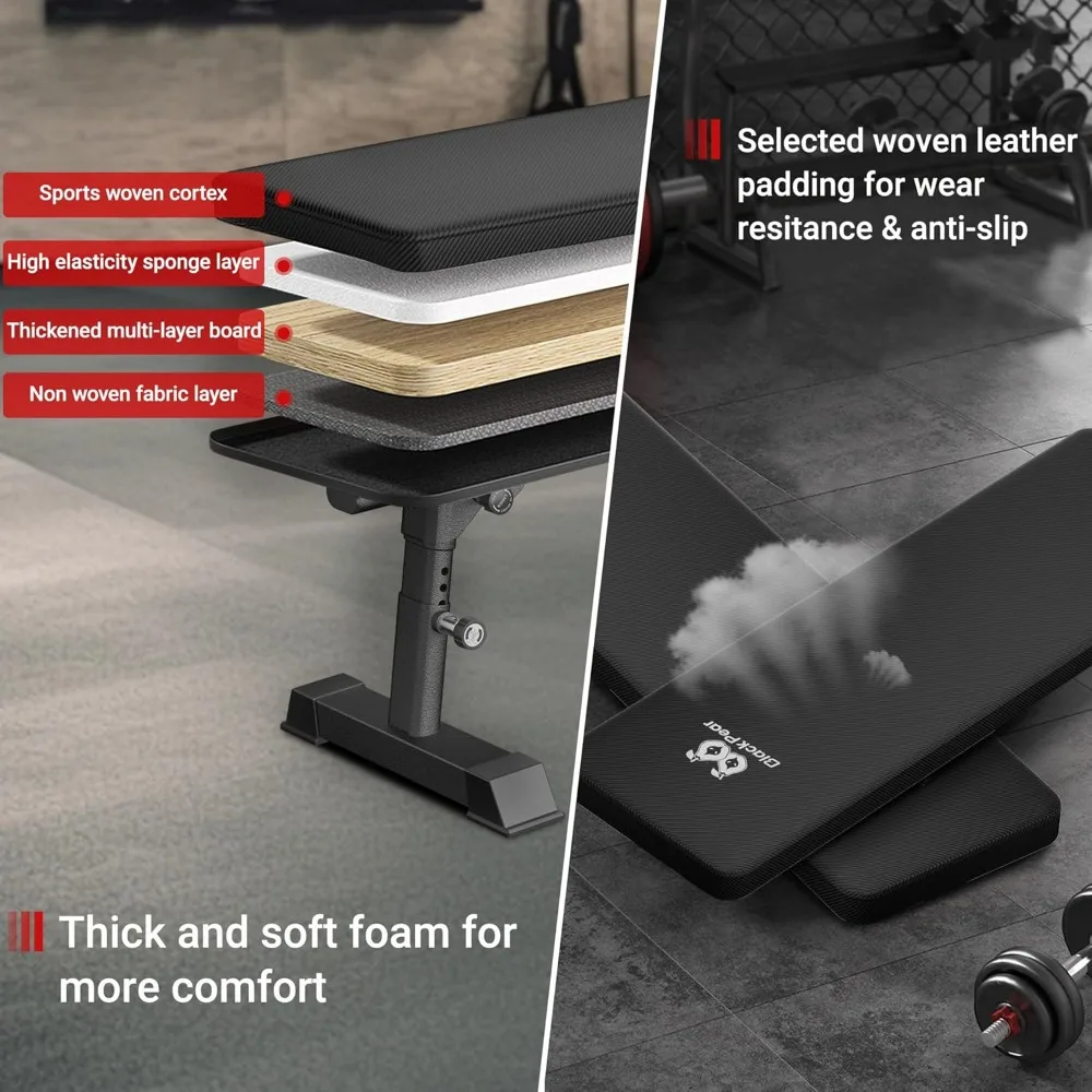 مقعد وزن متين قابل للطي - مكبس مقعد قابل للتعديل لصالة الألعاب الرياضية المنزلية عالي السعة لتدريب القوة