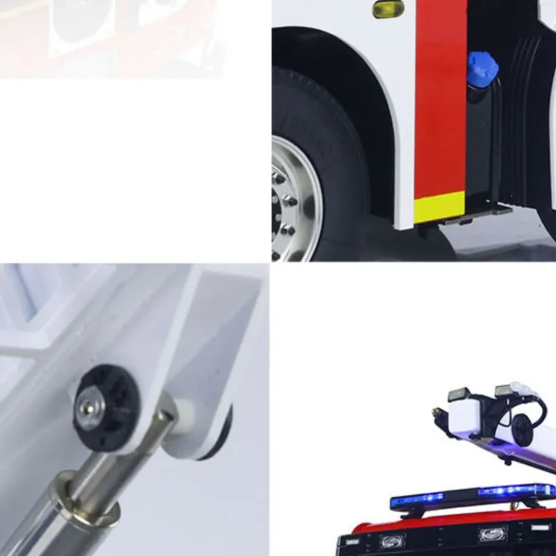 Metal 8x4 1/14 Chassis RC Snozzle High-reach Extendable Turret Fire Truck Car TOUCAN Model Light Sound Vehicle Gift Toys