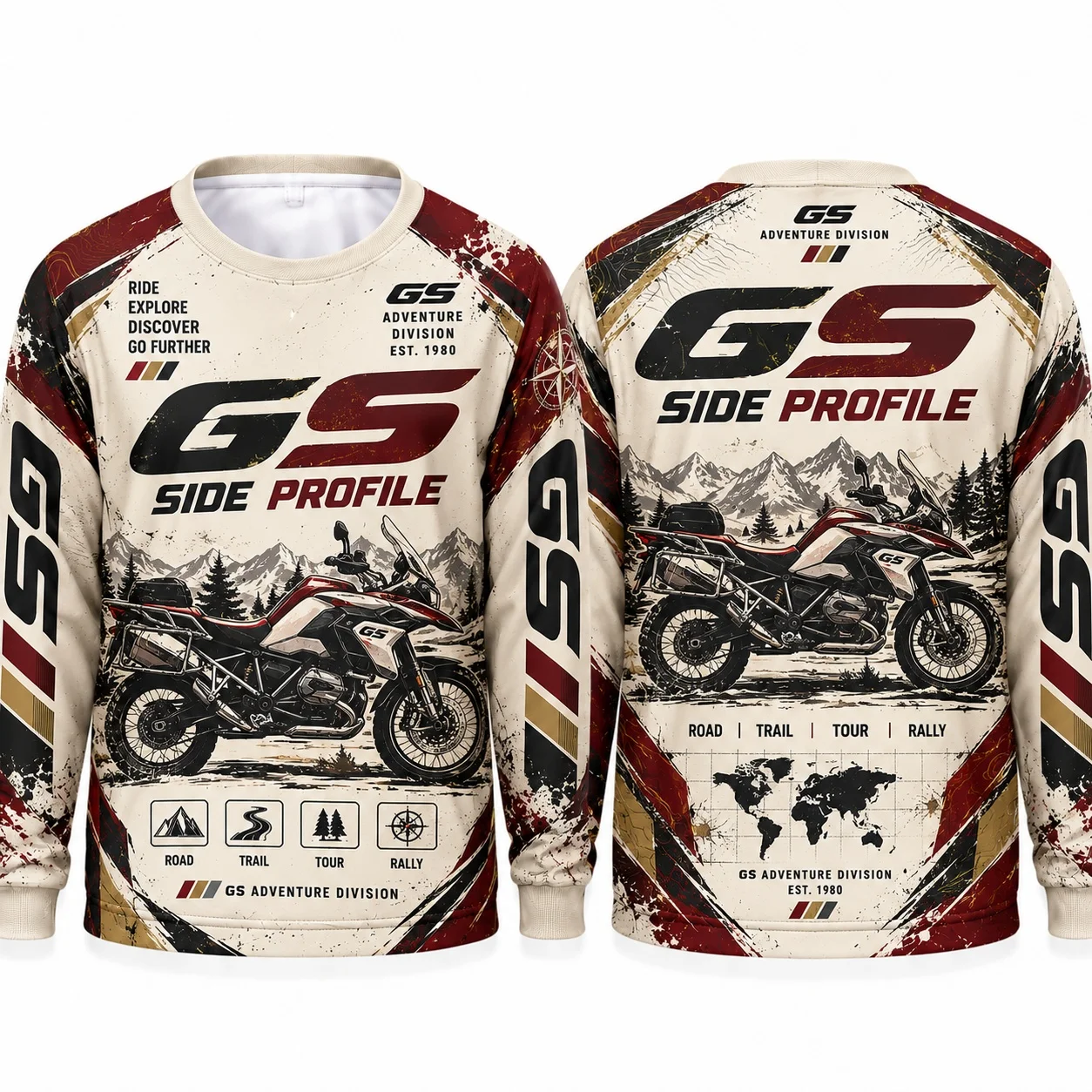 GS Torque Shift Motorcycle Long Sleeve T Shirt Men Unisex Adventure Riding Graphic Tee Outdoor Biker Streetwear Top