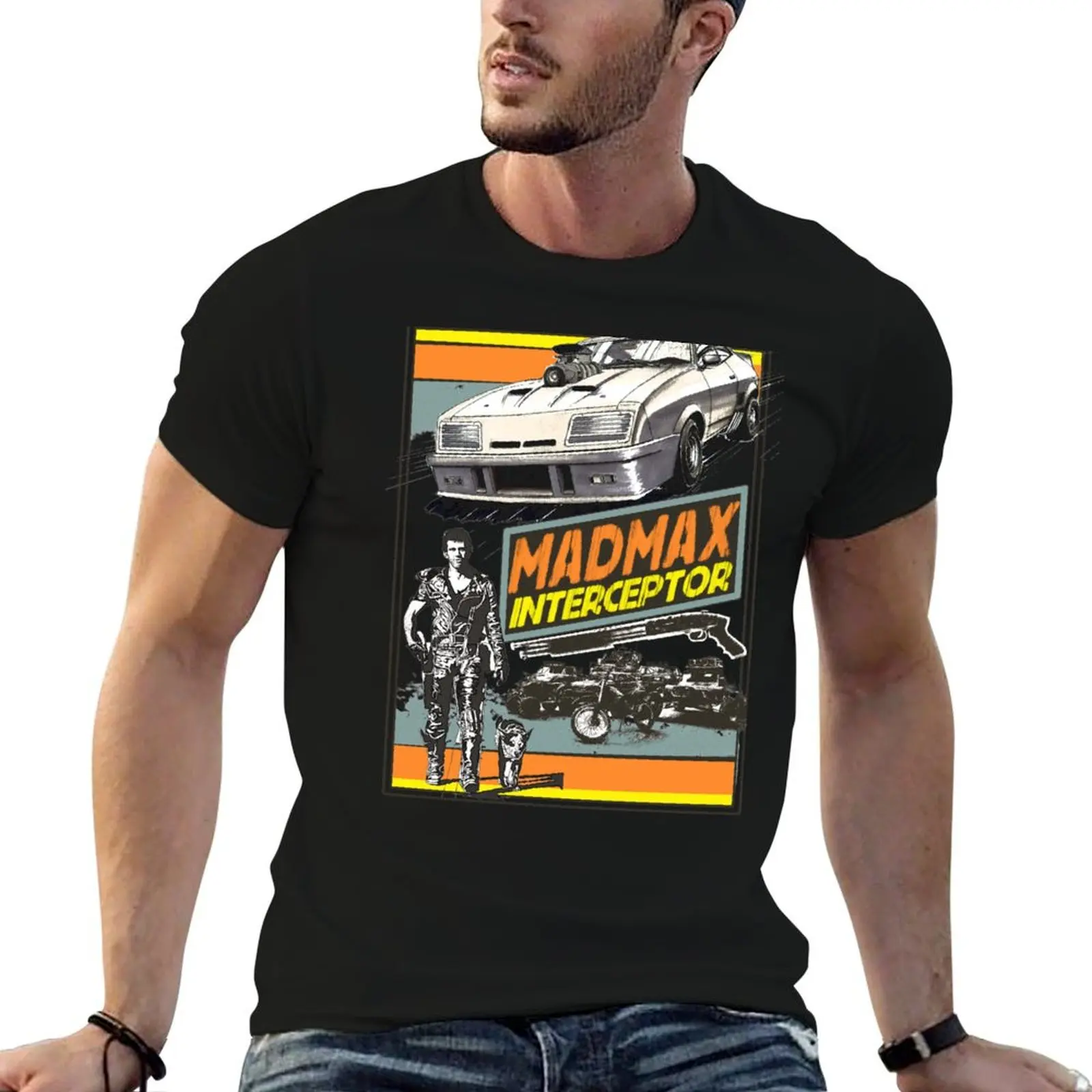 Mad Max V8 Interceptor T-Shirt Plus Size Solid Color T-Shirt