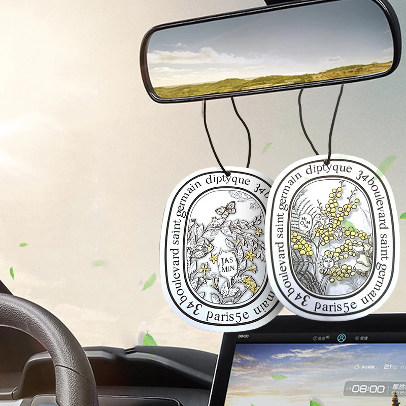 2 Pcs New Car Fragrance Tablets Car Solid Fragrance Car Fragrance Card Pendant Perfume Creative Fragrance Tablets