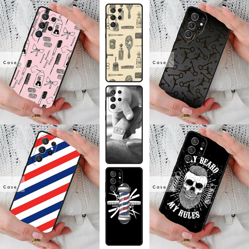 Barber Shop Hair Stylist Salon TPU Phone Case for Samsung Galaxy S26 S25 S24 S23 S22 S21 S20 Note10 Plus FE Ultra Cover