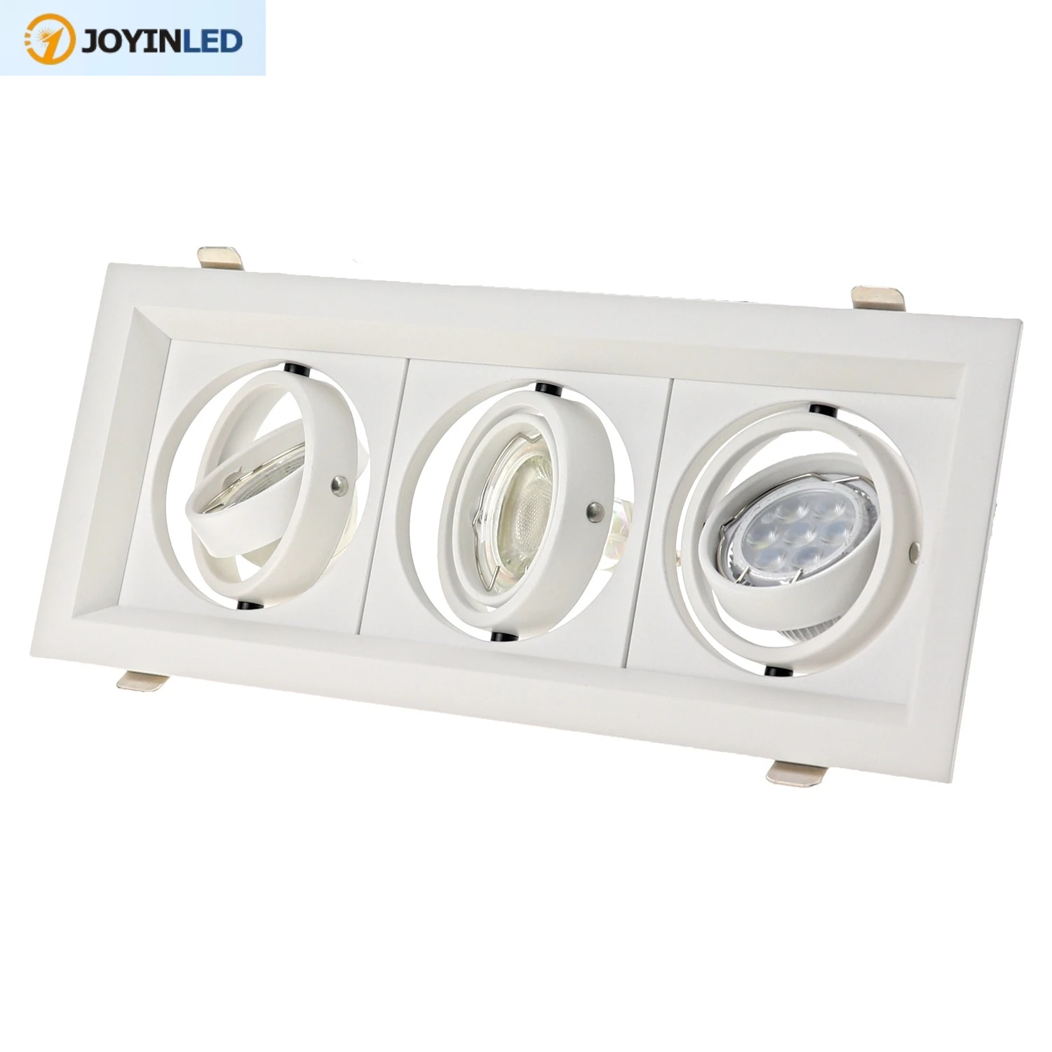 

Gu10 Mr16 LED Ceiling Downlights Frame Recessed Square Rotatable Lamps Holder Three Ring LED Socket Base Spot Bracket Fitting
