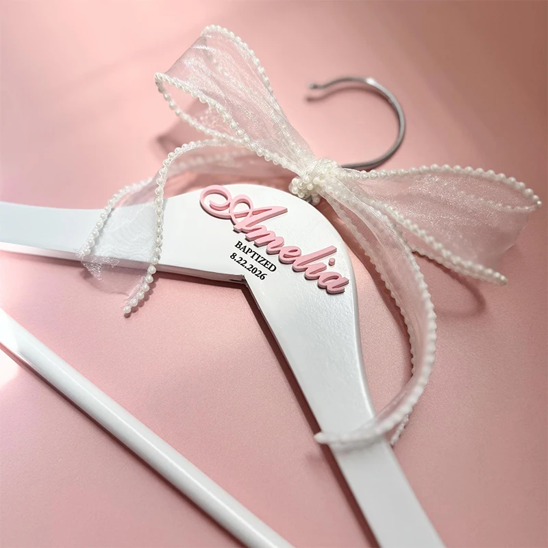 

Custom Baby Christening Dress Hanger, Girl Baptism First Communion Gift, Suitable for Christmas Dress, Baby Shower Gift