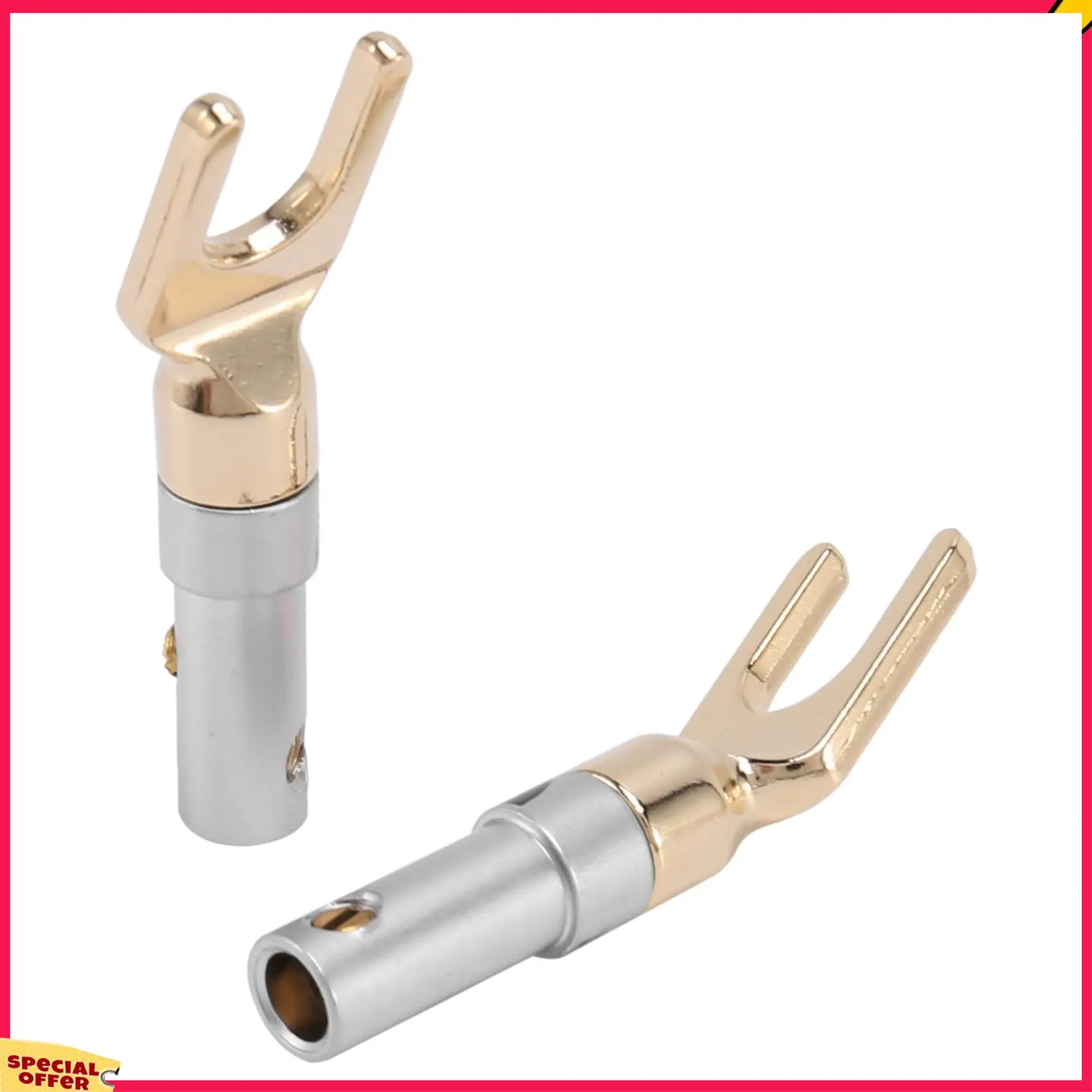 A39M Y Plug 45 درجة محطة المجرف موصل لأسلاك مكبر الصوت لتقوم بها بنفسك/سلك توصيل مكبر الصوت لتقوم بها بنفسك - حزمة من 12 (6 أسود + 6 أحمر)