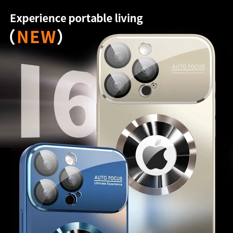 New Titanium Metallic Luxury Matte Case For iPhone 16 15 14 13 12 11 Pro Max Plus For Magsafe Glass Lens Camera Protection Cover - náhled 2