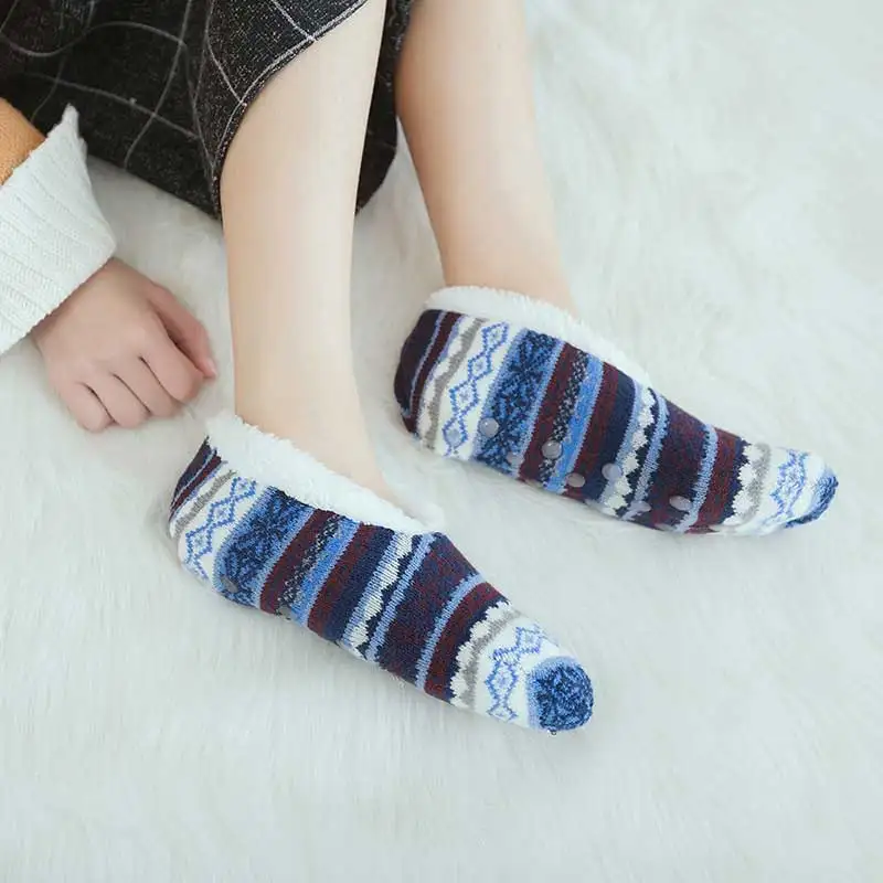 Winter stocking with fleece thickening warm American cashmere floor socks slipper socks home indoor non-slip shoe cover