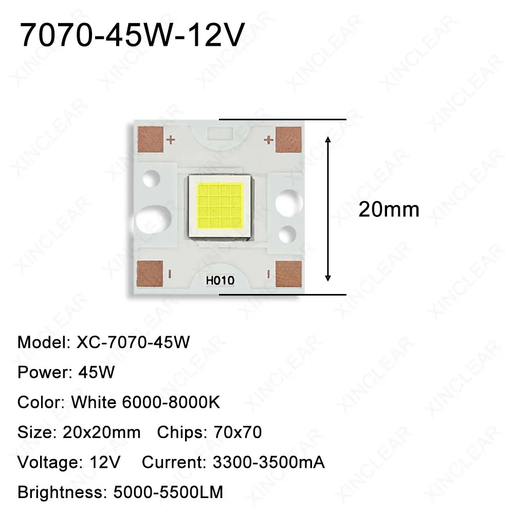 Imagem -03 - Alto Brilho 5050 7070 Chip de Led Branco 60008000k 20w 45w 53w Dc12v 24v Diâmetro 18 20 mm Placa de Conta de Lâmpada Adequada para Lanterna Diy