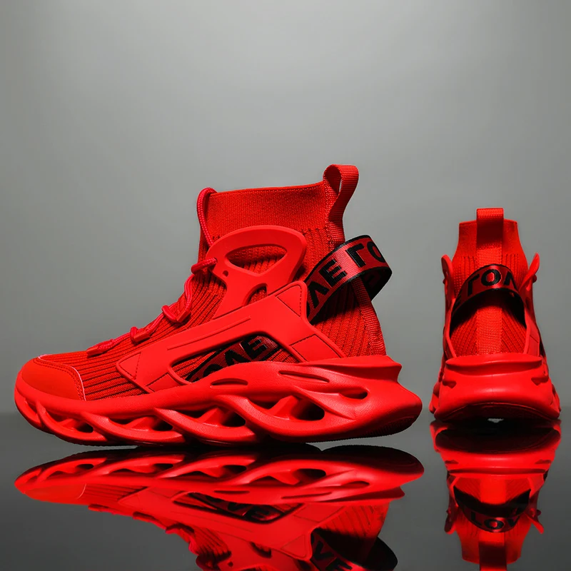 أحذية رجالية من القماش الشبكي عالية الجودة أحذية ماراثون رياضية للجري قابلة للتنفس وخفيفة الوزن ومريحة أحذية رياضية مضادة للانزلاق #4