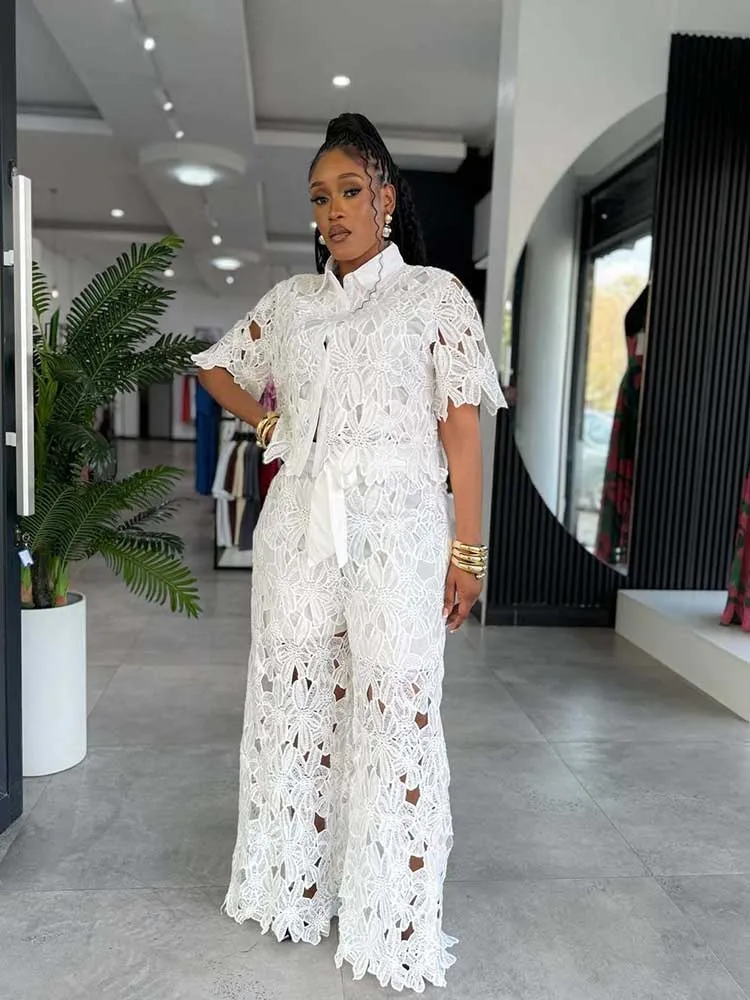 

Комплекты из двух предметов и брюк, женская одежда, летний топ с короткими рукавами, рубашка и брюки, кружевные элегантные комплекты, оптовая продажа, дропшиппинг