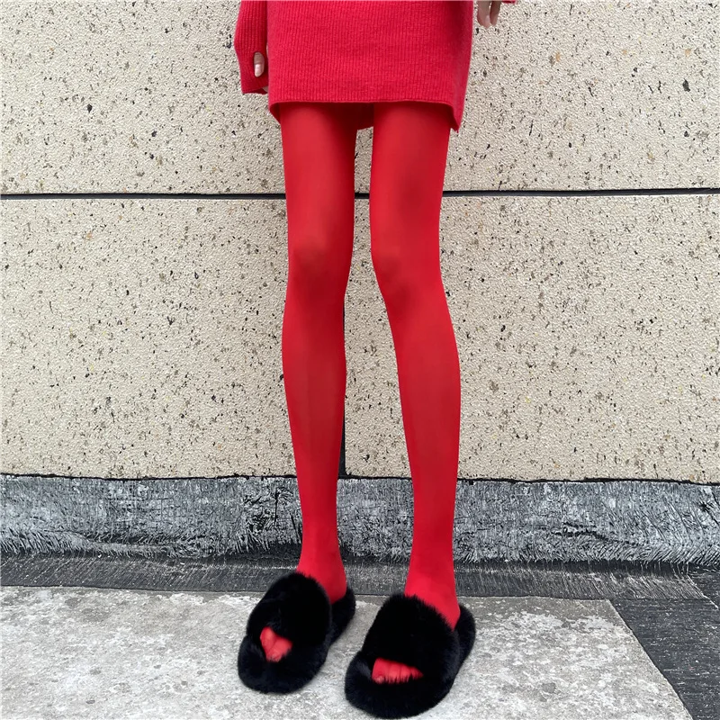 120D Red Anti-hook Pantyhose For Women Sexy Solid Color Silk Velvet Tights Female 16 Colors Panty Hose Fashion Stockings HOT