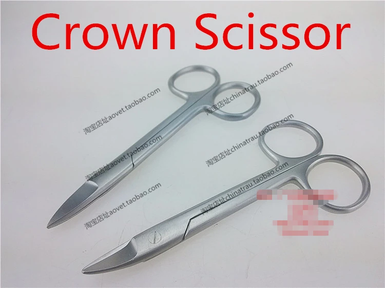 medical Dental Crown Scissor Straight or Curved Mental Scissor Golden Scissor Professional Dental Instrument steel Wire cutter