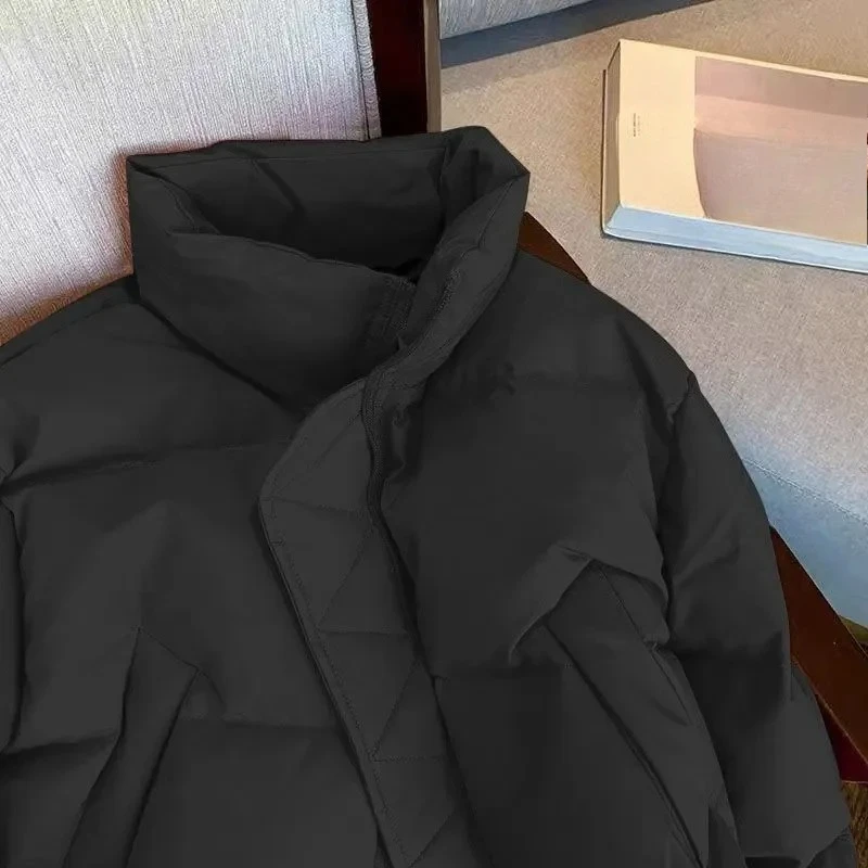 رجل سترة الشتاء الكلاسيكية فضفاضة سميكة القطن معطف مبطّن دافئ الخبز نمط ملابس خارجية عادية أسفل الشارع الشهير الرجعية Harajuku جديد