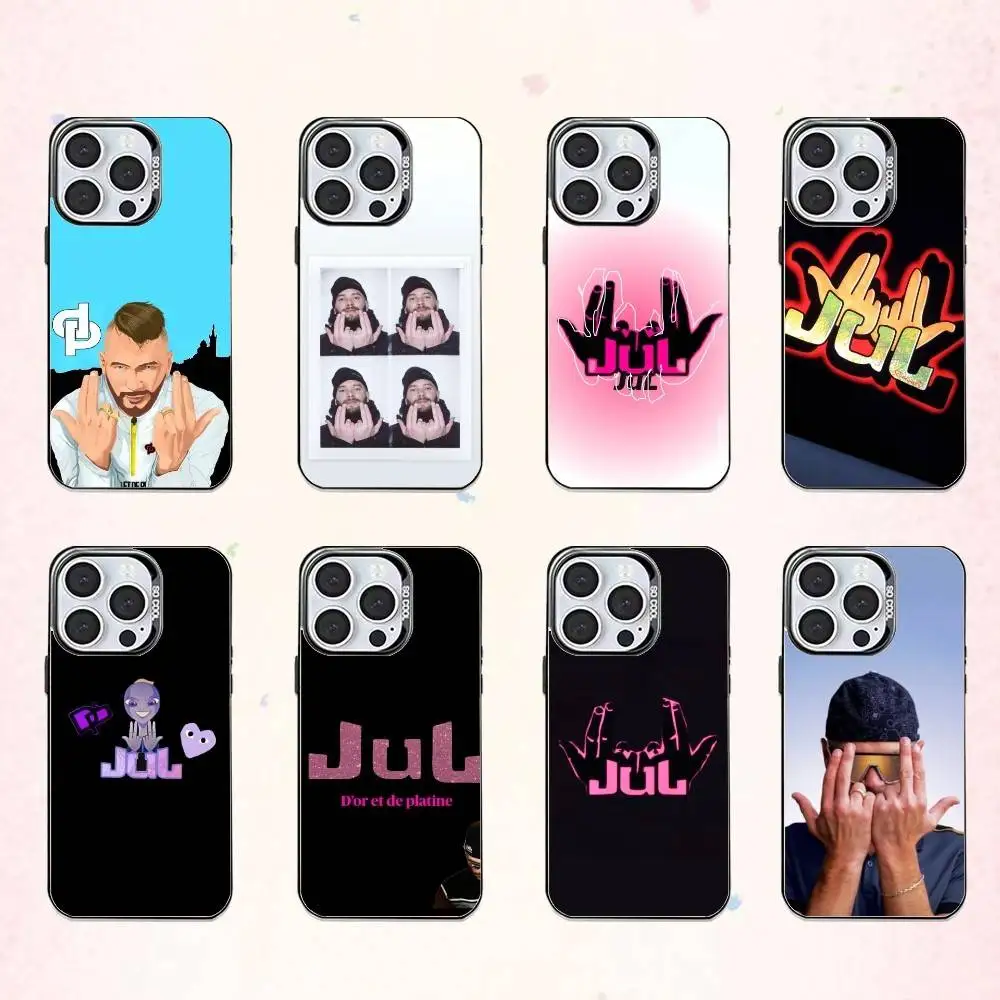 Cool France J-Jul Rapper  Phone Case For iPhone17,16,15,14,13,12,11 Plus,Pro Max Colored Silver Plated Inside Cover