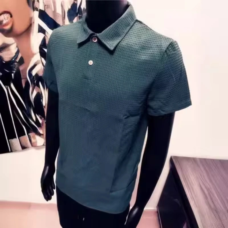 2024 New Men's Casual Loose Short Sleeved Shirt Solid Color Menswear Tops